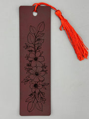 Wildflowers 3 Leatherette Bookmark with Tassel