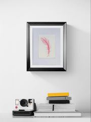 Pink Feather 6x8 Print (With 9x12 Mat) • Jeanne Dunham Art • Gift for Art Lovers