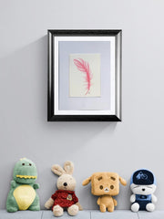 Pink Feather 6x8 Print (With 9x12 Mat) • Jeanne Dunham Art • Gift for Art Lovers
