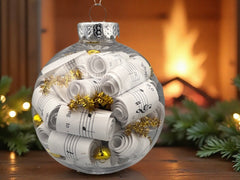 Large 4 inch Sheet Music Christmas Ornament  | Gold Accents