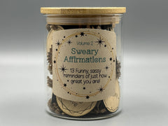 Sweary Affirmations Volume 2 – Funny Adult Affirmation Tokens in Jar – Sassy Self Care Gift – Snarky Confidence Boost