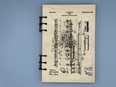 Flute Patent Journal – Musician Notebook, Vintage Flute Blueprint Design
