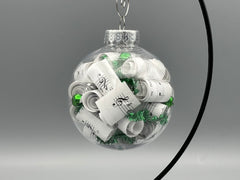 Large 4 inch Sheet Music Christmas Ornament  | Green Accents