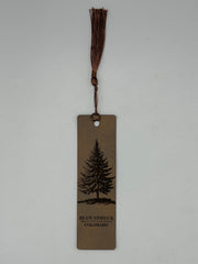 Colorado Blue Spruce Bookmark | Engraved Leatherette with Tassel