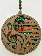 Piano Keys & Treble Clef Suncatcher: Handmade Acrylic Music Ornament