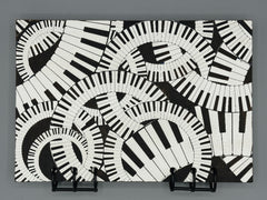 Piano Keyboard Refillable A5 Journal – Music Lover Notebook, Swirling Keys Design