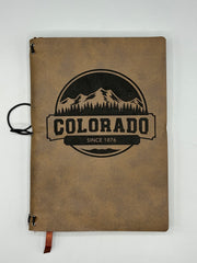 Refillable A5 Colorado Traveler Style Journal – 200 Pages 100gsm Thick Paper, Ruled Lined Notebook, Handmade Mountain Design, 5.5" x 8.1"