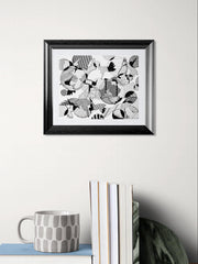 Birds in Flight Ink Print | 8x10 Modern Wall Art matted to 11x14 (Unframed)