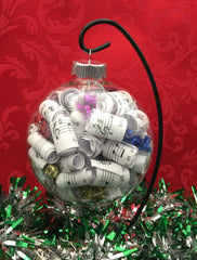 Large 4 inch Sheet Music Christmas Ornament  | Multi Color Accents