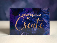 Make Space to Create Wood Art Box – Inspirational Creative Wall Decor – Artist Studio Affirmation Art
