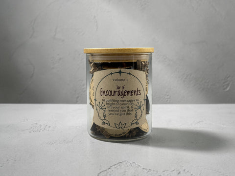 Jar of Encouragement Volume 1 – Uplifting Affirmation Tokens in Jar – Daily Positivity Gift – Encouragement & Self Care Reminder