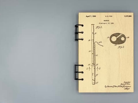 Bassoon Patent Journal – Refillable Musician Notebook, Vintage Bassoon Blueprint Design