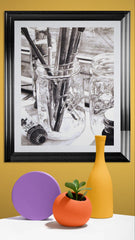 Artist's Tools Art Print | Black & White Drawing 11x14 matted to 16x20
