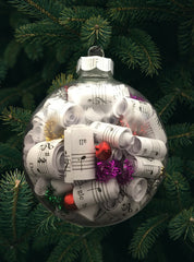 Large 4 inch Sheet Music Christmas Ornament  | Multi Color Accents