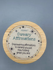 Sweary Affirmations – Volume 1 – Funny Adult Affirmation Tokens in Jar – Snarky Positive Affirmations Gift – Confidence Boosting Self Care