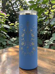 Violin Floral Tumbler – Music Lover or Orchestra Gift, Insulated Travel Mug