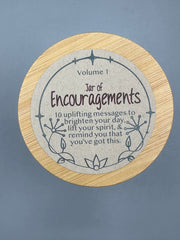 Jar of Encouragement Volume 1 – Uplifting Affirmation Tokens in Jar – Daily Positivity Gift – Encouragement & Self Care Reminder