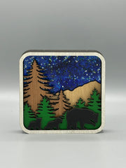 Mountain Suncatcher Window Sitter – Bear Forest Scene Decor
