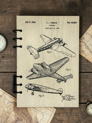 Airplane Patent A5 Refillable Journal | Pilot Gift Notebook | Aviation Lover Journal | Vintage Aircraft Sketchbook | Travel Journal | Lined or Blank Pages