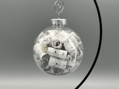 Handmade Sheet Music Ornament | Silver Accents, Music Lover Gift