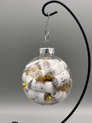 Handmade Sheet Music Christmas Ornament | Personalized Music Lover Gift | Gold Accents