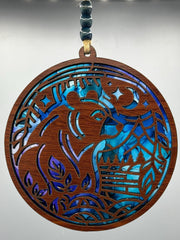 Bear in the Mountains Suncatcher | Handcrafted Wildlife Gift | Mountain Cabin Decor