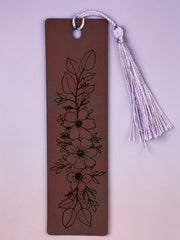 Wildflowers 3 Leatherette Bookmark with Tassel