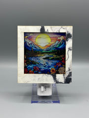 Faux Marble Interchangeable LED Night Light – BASE & FRAME ONLY