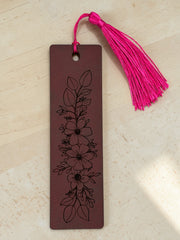 Wildflowers 3 Leatherette Bookmark with Tassel