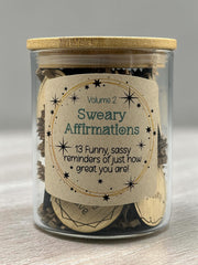 Sweary Affirmations Volume 2 – Funny Adult Affirmation Tokens in Jar – Sassy Self Care Gift – Snarky Confidence Boost