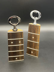 Reclaimed  Bass Guitar Neck Bottle Opener in Dark Finish