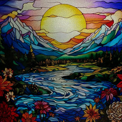 Mountain Sunset - Lavender Night Light Scene