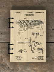 Vibraphone Patent Journal – Musician Notebook, Vintage Percusion Blueprint Design