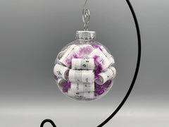 Handmade Music Sheet Ornament | Red Accents, Personalized Gift