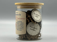 Affirmations for Musicians Vol. 1 | Inspirational Gift Jar with 14 Wooden Encouragement Tokens for Creativity & Confidence