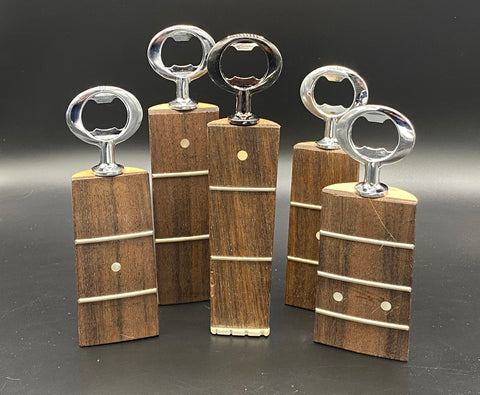 Reclaimed  Bass Guitar Neck Bottle Opener in Dark Finish