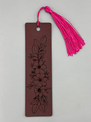 Wildflowers 3 Leatherette Bookmark with Tassel
