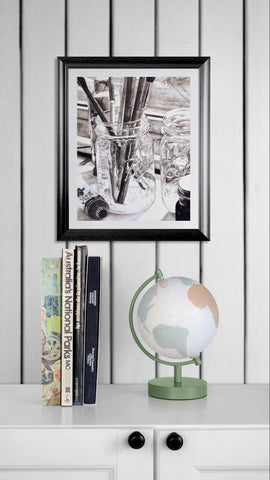Artist's Tools Art Print | Black & White Drawing 11x14 matted to 16x20