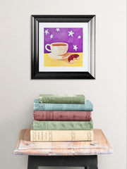 Stars and Sprinkles Original Acrylic Painting on Wood | Coffee & Donut Art | Whimsical Kitchen Decor
