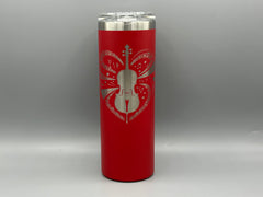 Cello Love Tumbler – Music Lover Gift, Engraved Cello Cup, Stainless Steel Insulated Tumbler