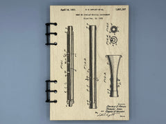 Oboe Patent Journal – Musician Notebook, Vintage Oboe Blueprint Design