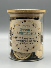 Sweary Affirmations Volume 2 – Funny Adult Affirmation Tokens in Jar – Sassy Self Care Gift – Snarky Confidence Boost