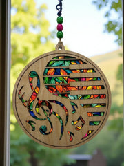 Piano Keys & Treble Clef Suncatcher: Handmade Acrylic Music Ornament