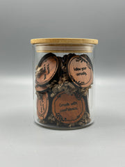 Affirmations for Artists Volume 1 | 14 Wooden Affirmation Tokens in Glass Jar | Creative Inspiration Gift for Artists, Makers & Creatives