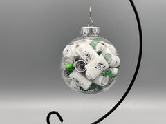 Large 4 inch Sheet Music Christmas Ornament  | Green Accents