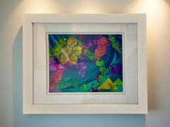 Windswept Abstract Acrylic Painting | Framed Colorful Modern Art