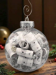 Handmade Sheet Music Ornament | Silver Accents, Music Lover Gift