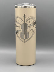 Cello Love Tumbler – Music Lover Gift, Engraved Cello Cup, Stainless Steel Insulated Tumbler