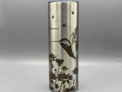 Hummingbird Wildflower Tumbler | 20 oz Insulated Stainless Steel Cup | Nature Inspired Laser Engraved Travel Mug