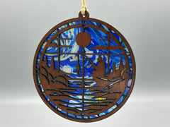 Fishing Suncatcher | Handmade Lake Scene